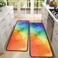 thumbnail image 4 of Kitchen Rugs Sets Of 2,Rainbow Tie Dye Ink Pattern Anti Fatigue Kitchen Mat Rugs Non Slip Washable,Decorative Kitchen Floor Mats for Kitchen,Sink,Laundry,17"x47"+17"x47", 4 of 5