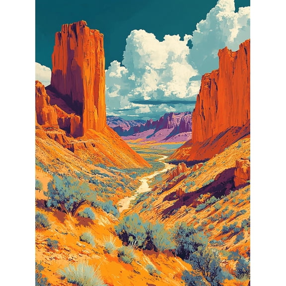 Canyon Landscape Wall Art/Canvas Print, Suitable for Living Room, Bedroom, Office, Dining Room, and Hallway Decoration.