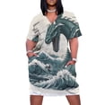 thumbnail image 2 of Sea Serpent Ship-vestido de bolsillo suelto para mujer elegante y elegante vestidos africanos para mujer, 2 of 7