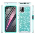 thumbnail image 4 of TJS for T-Mobile Revvl 6x Pro 5G / 6 Pro 5G Phone Case, with Built-in Screen Protector, Full Body Protective Glitter Bling Design Heavy Duty Hybrid Cover (Teal), 4 of 6