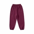 thumbnail image 6 of lnmuld Boys Solid Wide Leg Sweatpants Elastic Waist Pleated Design Loose Street Kids Trousers Red,4-5 Years, 6 of 7