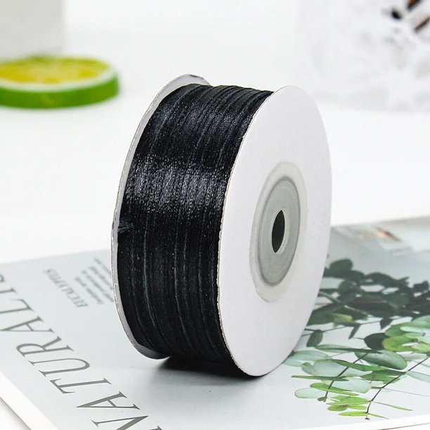 Cinta de satén de seda de 3mm, 100 yardas/lote, cinta de poliéster para lazo hecho a mano, embalaje de regalo romántico, decoración de boda y Navidad