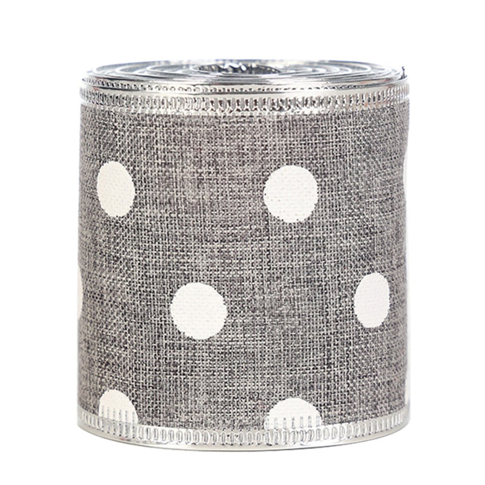 YLLSF Imitation linen Christmas ribbon Roll, 6m Gold and silver ribbon for Decoration