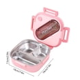 thumbnail image 3 of Bento Box for Kids - Stainless Steel Lunch Box w/Leakproof Condiment Container - 3 Compartment Snack Box for School, Office Meals - Freezer & Dishwasher Safe, 3 of 7