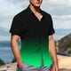 thumbnail image 2 of Mens Casual de Manga Corta Botón Abajo Camisas de Impresión Turndown Cuello Botón Camisa Poliéster, Moda de Verano Superior para Hombres Al Aire Libre, 2 of 6
