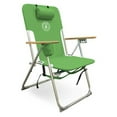 thumbnail image 3 of Caribbean Joe High Weight Capacity Beach Chair with Wood Armrests and Cup Holder, Green, 3 of 5