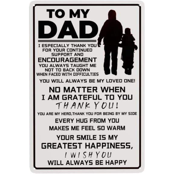 Dad Metal Tin Sign 8 x 12 Inch Birthday Gifts for Dad Wall Decor