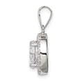 thumbnail image 2 of Sterling Silver Polished CZ Halo Pendant Charm, 2 of 4