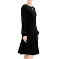 thumbnail image 6 of Ygbgbb Women's 2026 Velvet Dress Long Sleeve Crewneck Solid Tunic Dresses Pleated Midi Dress for Wedding Guest Evening Dancing Black M, 6 of 6
