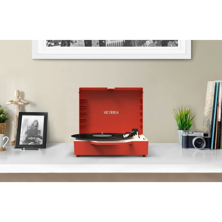 Victrola - Re-Spin Sustainable Bluetooth Suitcase Record Player - Poinsettia Red