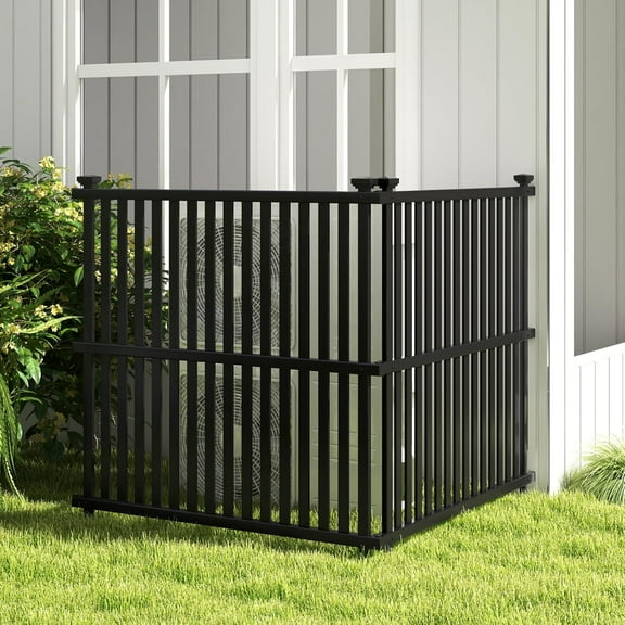 Wubio 45''W x 45''H Outdoor Privacy Screens, 2 Panels Air Conditioner Fence with Metal Stakes, Pool Equipment Enclosure, Trash Can Screens Fence Kit for Outside Backyard Patio
