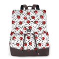 thumbnail image 1 of Easygdp Red Ladybugs On Black Dotted Mochila de Cuero para Mujeres, Bolso de Hombro, Bolsos de Mano de Moda para Trabajo y Viajes, 1 of 4