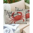 thumbnail image 6 of Pack of 2 Outdoor Pillow Covers, Vintage Crab Painting Wooden Board Waterproof Square Throw Pillowcase Cushion Decorative Pillow Covers for Couch Patio Tent, 20x12 in, 6 of 6