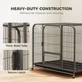 thumbnail image 4 of PawHut Cage pour Chien Robuste de 43 Pouces, Grande Cage en Métal pour Chien avec Roues, 4 of 10
