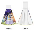 thumbnail image 2 of Saiise Bluey Print Hanging Kitchen Towels Hand Towel Loop Dish Cloth Tie Towels Tea Bar Towels for Bathroom Farmhouse Housewarming Tabletop Home 14x18in, 2 of 7