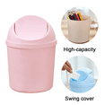 Bathroom Trash Can with Swing Lid Small Garbage Can Plastic Bathroom
