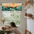 thumbnail image 6 of Green Orange Mountain Kitchen Valances for Windows 42x12 Inch Kitchen Curtains Valances Rod Pocket Sunset Birds Abstract Art Bathroom Window Valances for Window Treatment Decor, 6 of 6