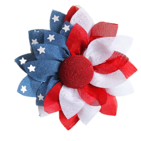 Aximioll 15.75In Independence Day Multicolor Wreath with Star-Shaped Form, Patriotic Home Decor for Front Door, Wall, Mantel and Entryway