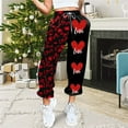 thumbnail image 2 of Rovga Women Pants Valentine's Day Love Heart Printed Bottom Sweatpants Pockets High Waist Sporty Gym Fit Jogger Trousers Stylish Streetwear, 2 of 4