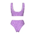 thumbnail image 6 of Rocae Lilac Glittering for Bikini Set for Women Two Piece Sexy High Swimsuits Split Crossover Bikini Large, 6 of 9