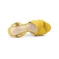 thumbnail image 4 of BLISSFUL STEP Women's Platform Chunky Heels Ankle Strap Sandals Yellow (Size 8.5), 4 of 6