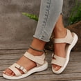 thumbnail image 5 of Womens Sandals Comfortable Casual Summer New Solid Outdoor Wear Beac Wedge Heel Flat Sandals, 5 of 9