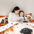 thumbnail image 5 of Manfei Animal Dogs 3-Piece Full Size Comforter Sets,Autumn Harvest Bedding Comforter Set,Festival Pumpkin Lightweight Bedding Sets,Microfiber Kids Bedroom Decor,Reversible, 5 of 8