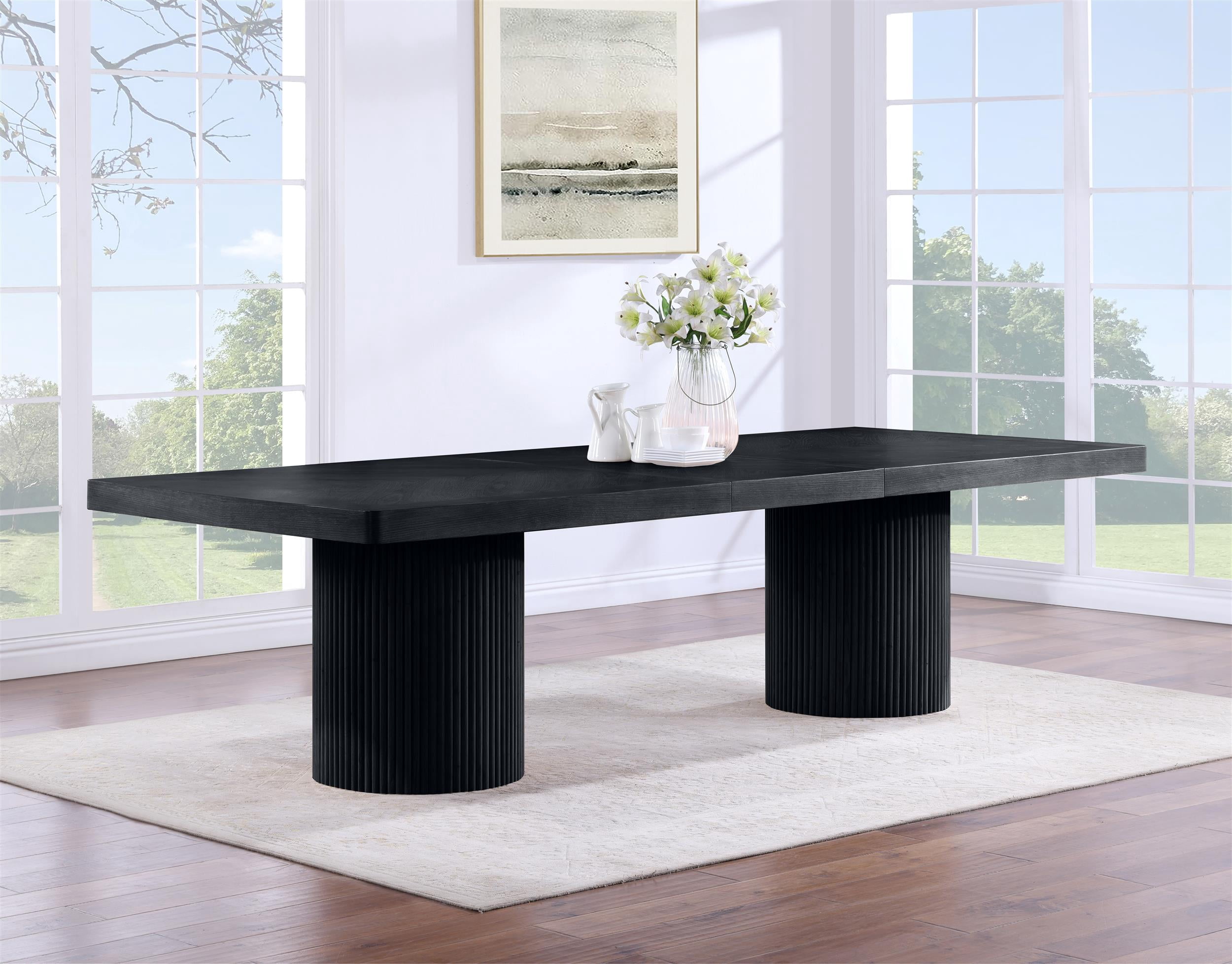 Meridian Furniture Belinda Black Acacia  with Veneer Dining Table