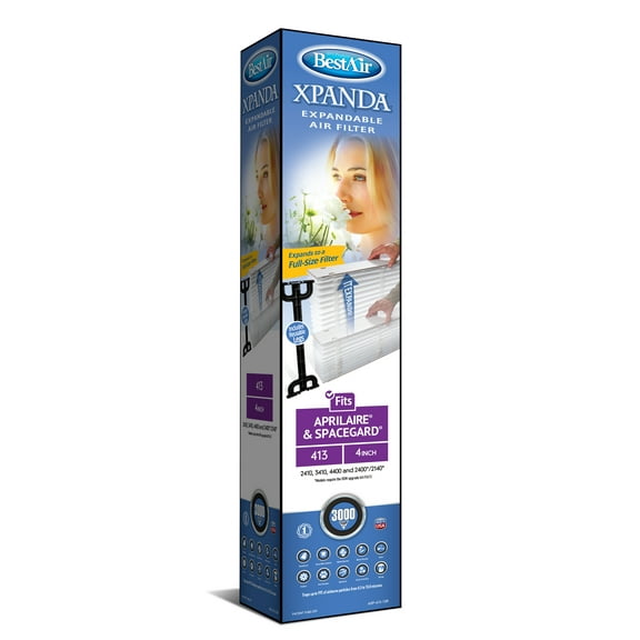 BestAir X-Panda Series MERV 13 Furnace Filters, 2 pk, Extreme Allergens, Pollen & Dander