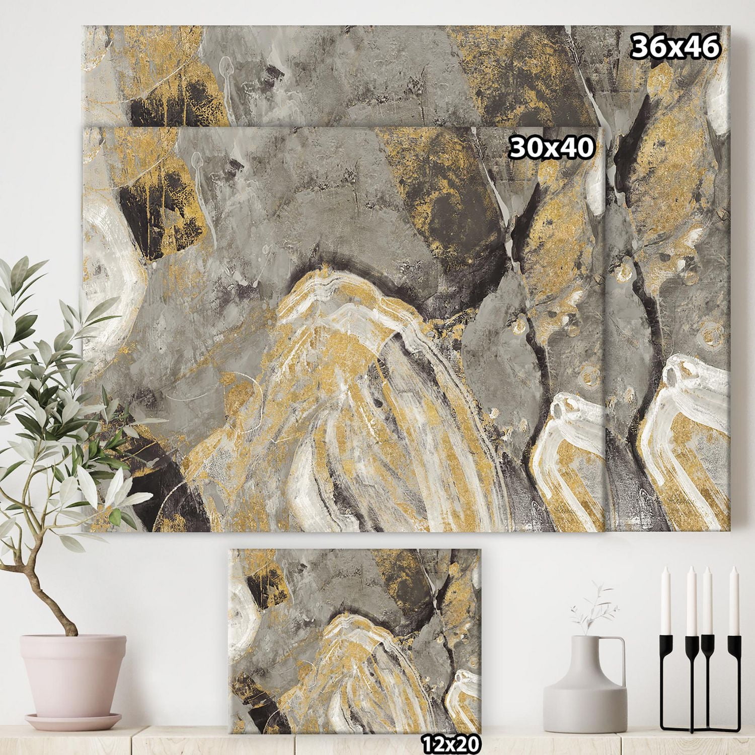 Designart Pierre d'or peinte Art mural sur toile