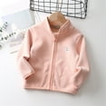 thumbnail image 2 of Toddler Baby Boy Girls Fleece Jackets Kids Lightweight Winter Warm Shaker Coat Outerwear Soft Stand Collar Zip Up Jacket Coats, 2 of 3