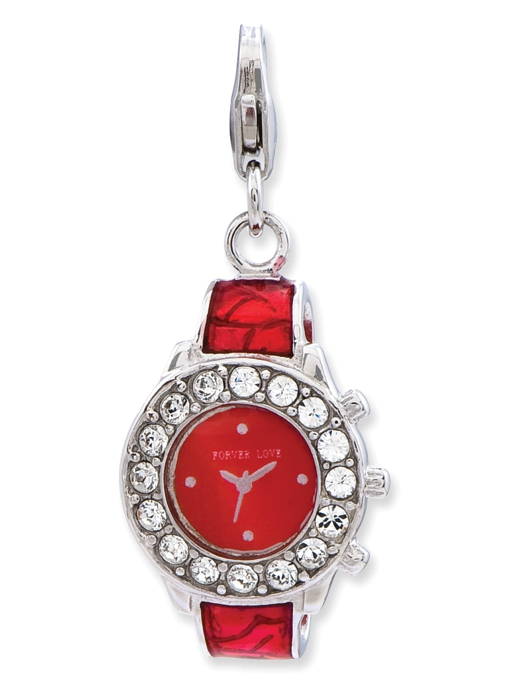 925 Sterling Silver Rhodium-plated 3-D Wings w/Lobster Clasp Charm 