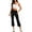 Black, variant on Demotime Women's Yoga Capris Pants High Waist Leggings Athletic Workout Casual Pants Pink L