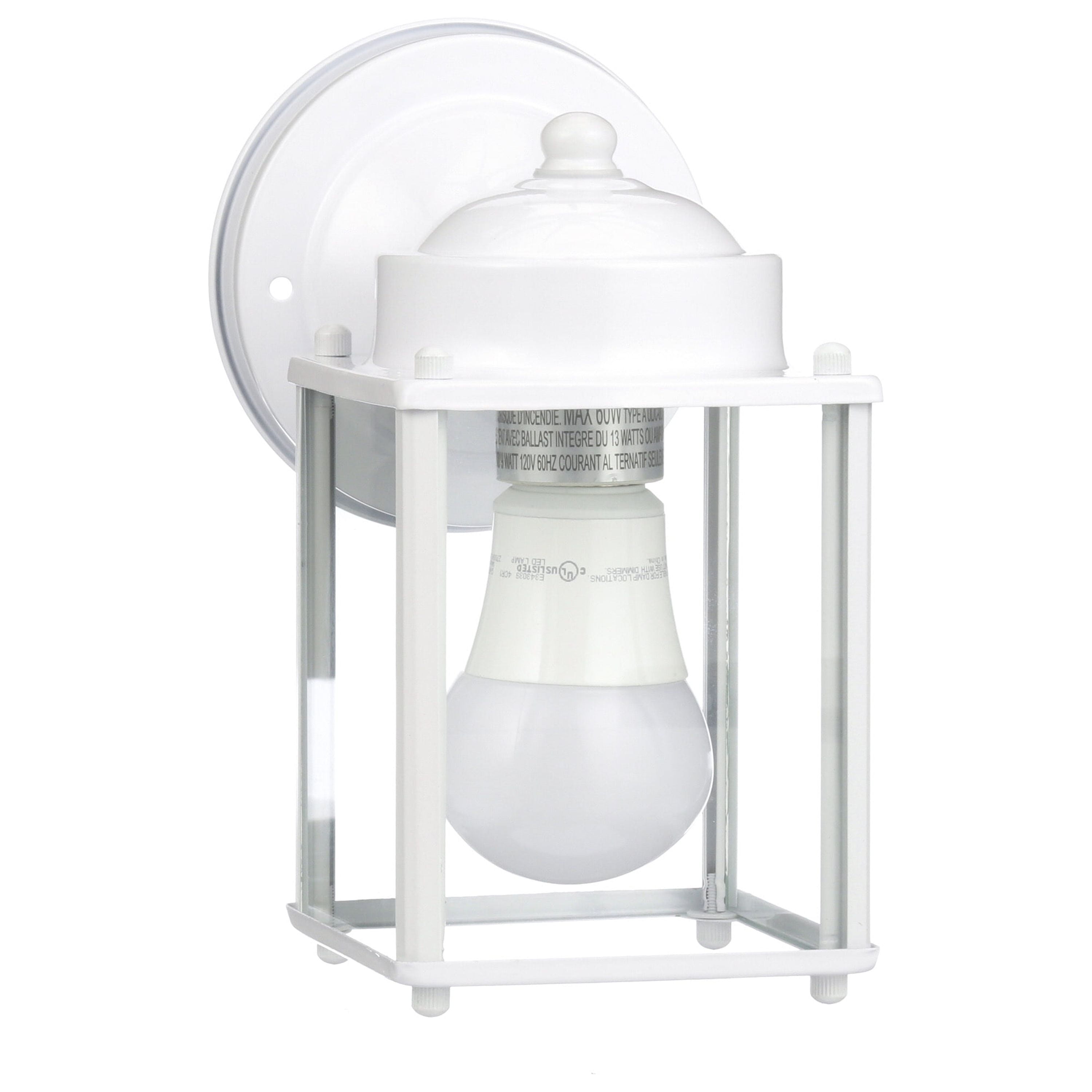 Mainstays 6" Square Outdoor Coach Light Lantern, White,Light Bulb Included