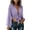 Purple, variant on Women's Chiffon Crop Top Blouses Deep V Tie Front Long Puff Sleeve Cropped Top Lightweight Sheer Blouse Shirt Ideal for Beach Cover Up and Summer Vacation Wear M Pink