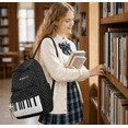 thumbnail image 5 of YSBDLQE School Backpack with Piano Pattern for Teen Girls - Cute Backpack for School with Versatile Design, Perfect College Backpack for Daily Campus Life,Black, 5 of 5