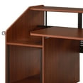 thumbnail image 2 of 71 Inch Wood Music Desk Studio Workstation 3 Shelves Cherry Brown, 2 of 5