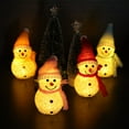 thumbnail image 2 of Christmas Snowman Figurines, Battery Operated Christmas Decorations, Fluorescent Base Lighted Holiday Ornaments with Changing Warm White Lights, Small Tabletop Size Perfect for Kids and Home Decor, 2 of 4