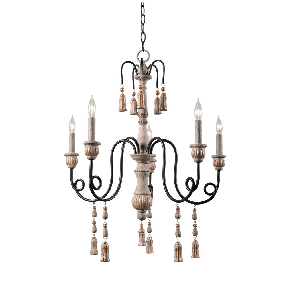 Kenroy Home Alexandra Weathered White with Oil Ruubed Bronze Arms 5