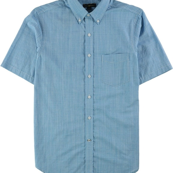 Club Room Mens Lined Button Up Shirt, Blue, Small