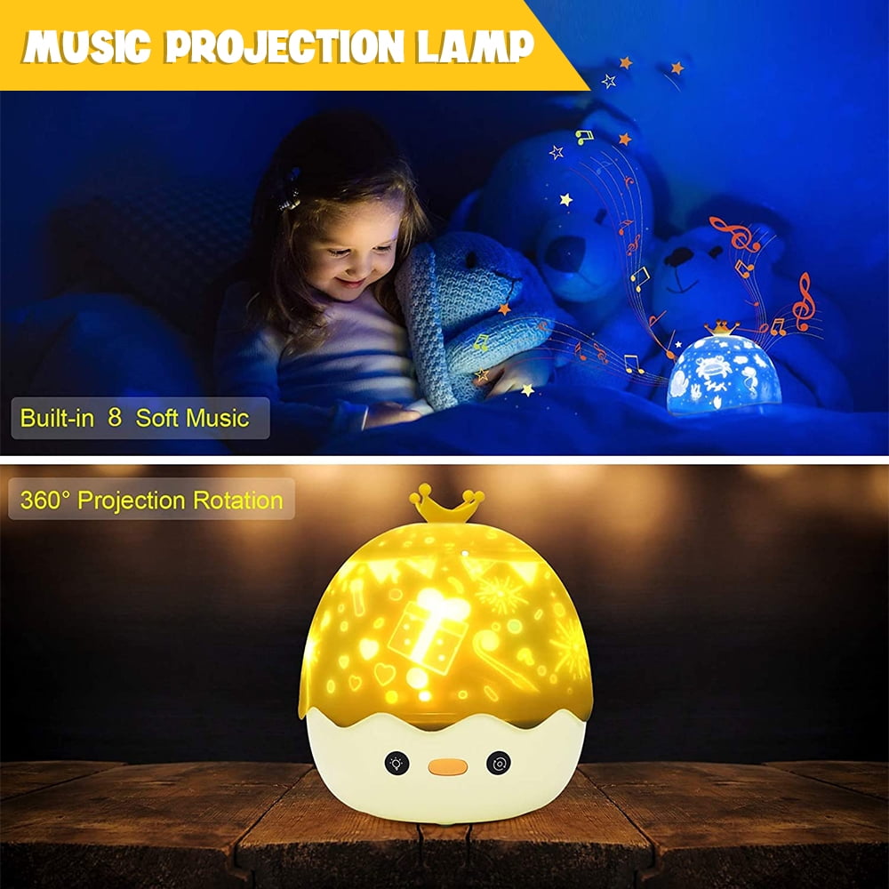 VONTER Star Night Light Projector for Baby&Kid,Duckling Projection Night Light Lullabies,Remote Control,360° Rotation,Timer-Idea Festival Gift for Birthday Children's & Valentine's Day
