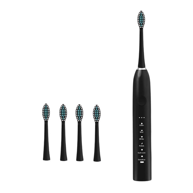 Kitchen Gadgets Toothbrush with 4 Brush Heads 6 Cleaning Modes Ipx7 Water Proofing Two-Minute Timer Setting Toothbrush-Newly