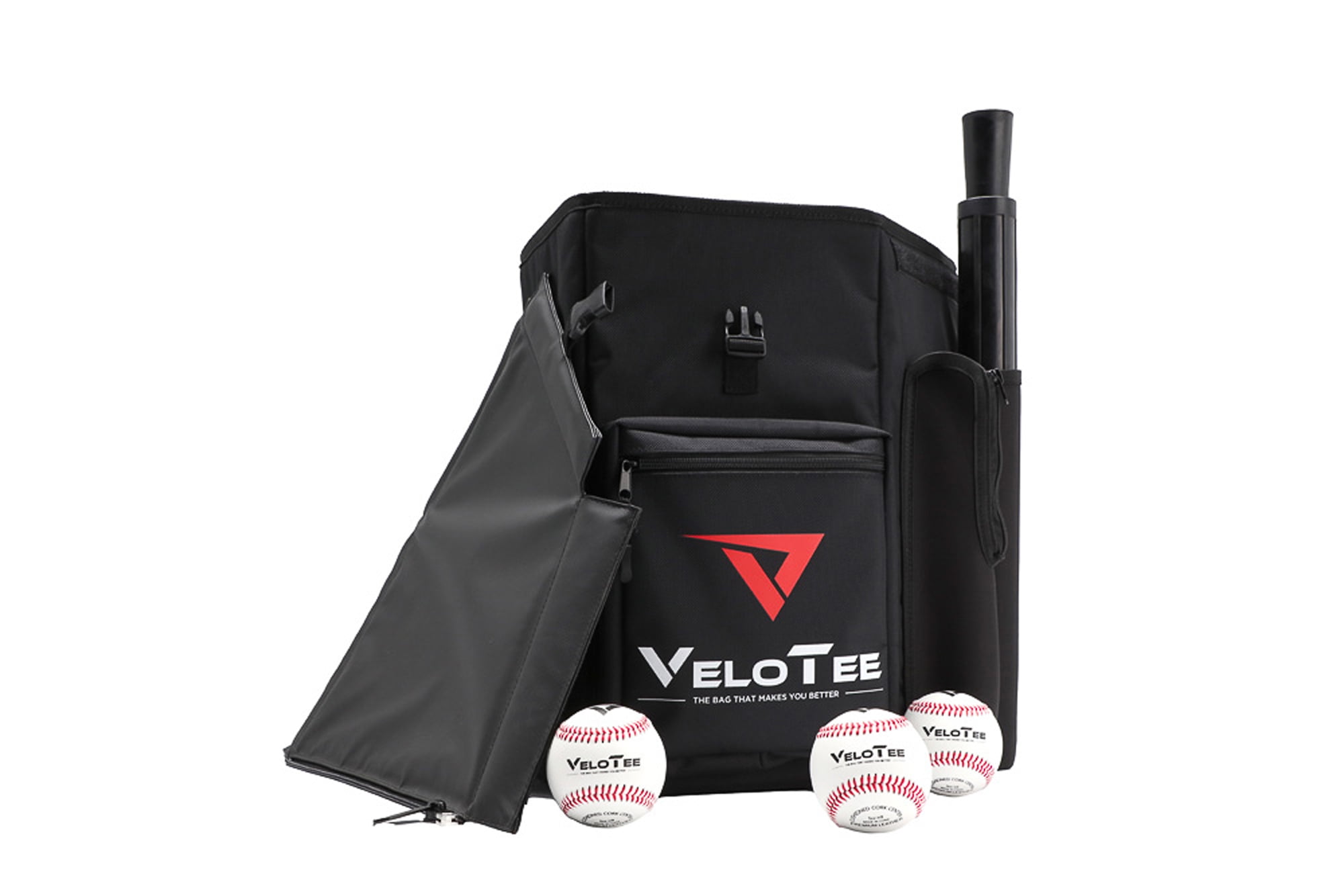 VeloTee Baseball & Softball Home Plate Bat Bag Backpack (Comes with Batting Tee)