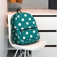 thumbnail image 5 of Pofeuu White Polka Dots With Teal Background Print Laptop Backpack Travel Canvas Backpack for School Lightweight and Comfortable Backpack College Backpack Schoolbag, 5 of 6