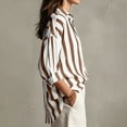 thumbnail image 6 of Horkkom Striped Shirt Women Long Sleeve Button Down Shirts Casual Loose Work Dress Shirts L, 6 of 7