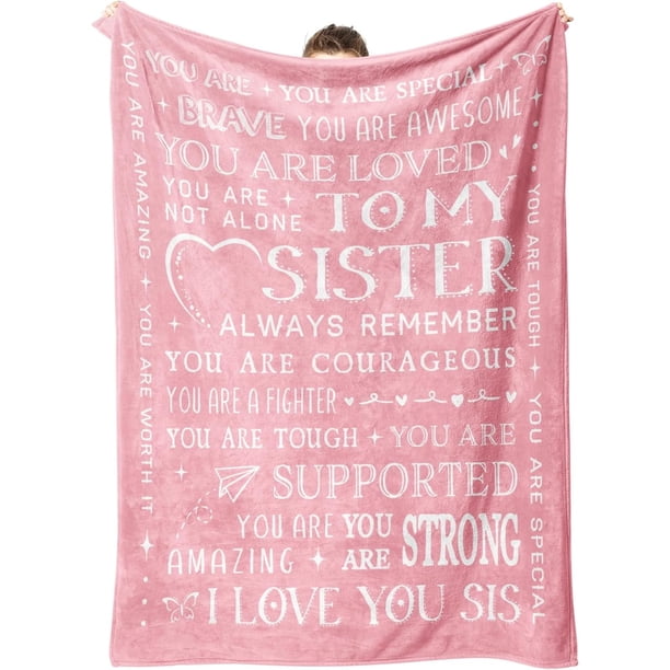 LHSHID Sister Birthday Gifts Get Well Blanket for Sister Inspirational Gifts Blanket for Sister Sister Gifts for Mothers Day Christmas Graduation Wedding Thinking of You Gifts for Sister 40x50in
