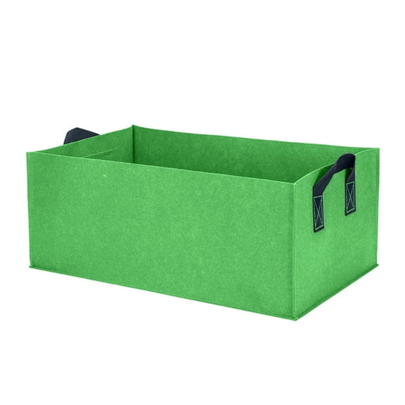 Breathable Fabric Raised Garden Bed Rectangle Growing Container for Herbs Flowers Vegetables in Army Green