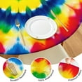 thumbnail image 4 of Colorful Rainbow Tie Dye Spiral Pattern Round Fitted Tablecloth with Elastic Edge,Dining Table Cover Waterproof,Outdoor Round Tablecloth for Camping,Dining,Indoor and Outdoor, 4 of 7