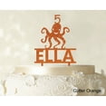 thumbnail image 1 of Birthday Custom Name Cake Topper With Octopus Figure Glitter Cake Topper Cake Decorations Color Option Available 6-7 Inches Wide, 1 of 1