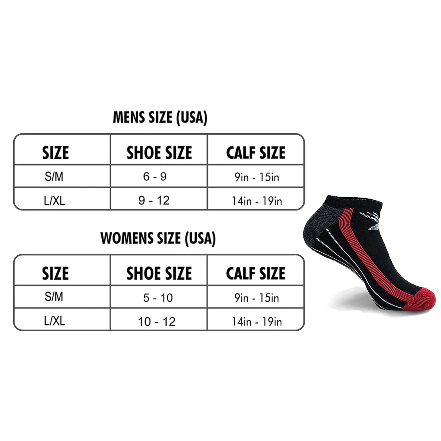 Compression Socks - Ankle High for Running, Athtletics, Travel - 6 Pair